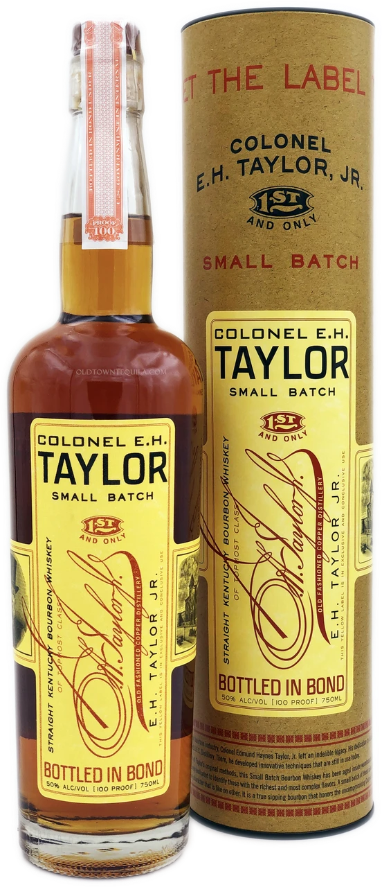 Colonel E.H. Taylor Small Batch bourbon bottle and tube
